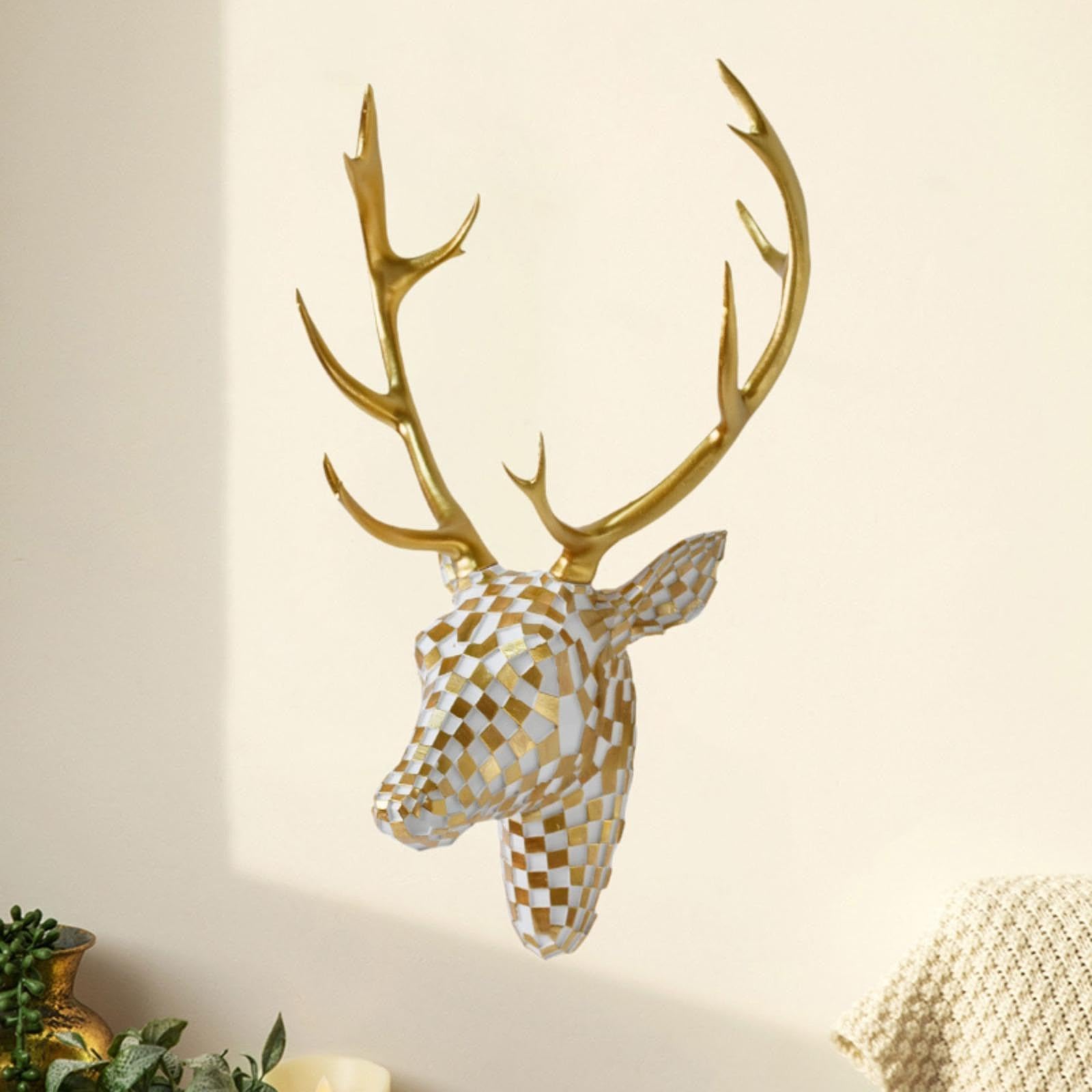 Scultura Decorativa da Parete, Statua da Parete, Ornamento da Appendere Realizzato in Resina Resistente per Il Design Decorativo in Casa, Soggiorno, E, Oro Bianco