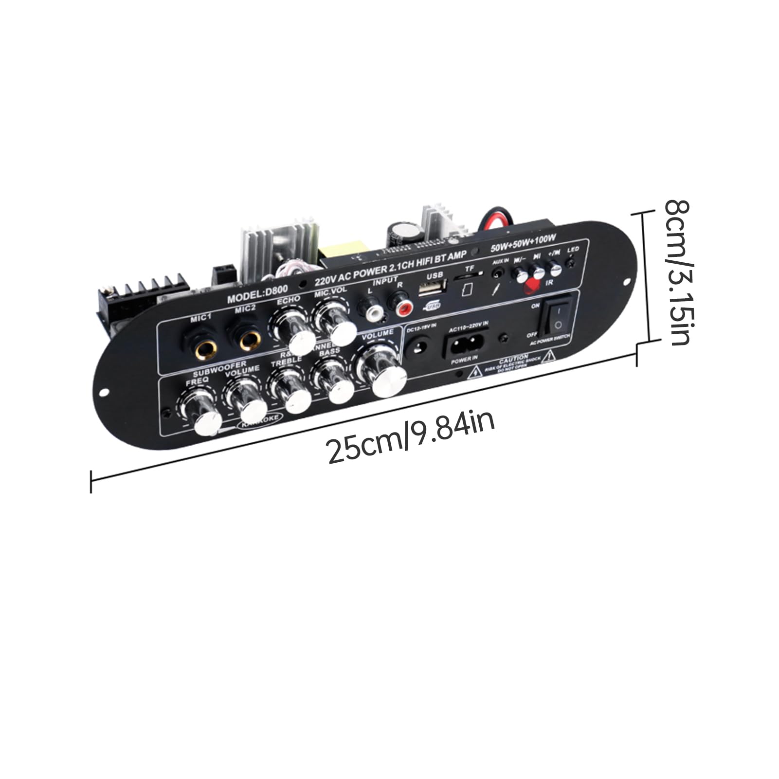 Wzmacniacz Audio z Obwodem Zabezpieczającym — Zaawansowany Cyfrowy Wzmacniacz Mocy HiFi z technologią 5.0 dla Entuzjastów Dźwięku (Wtyczka UE)