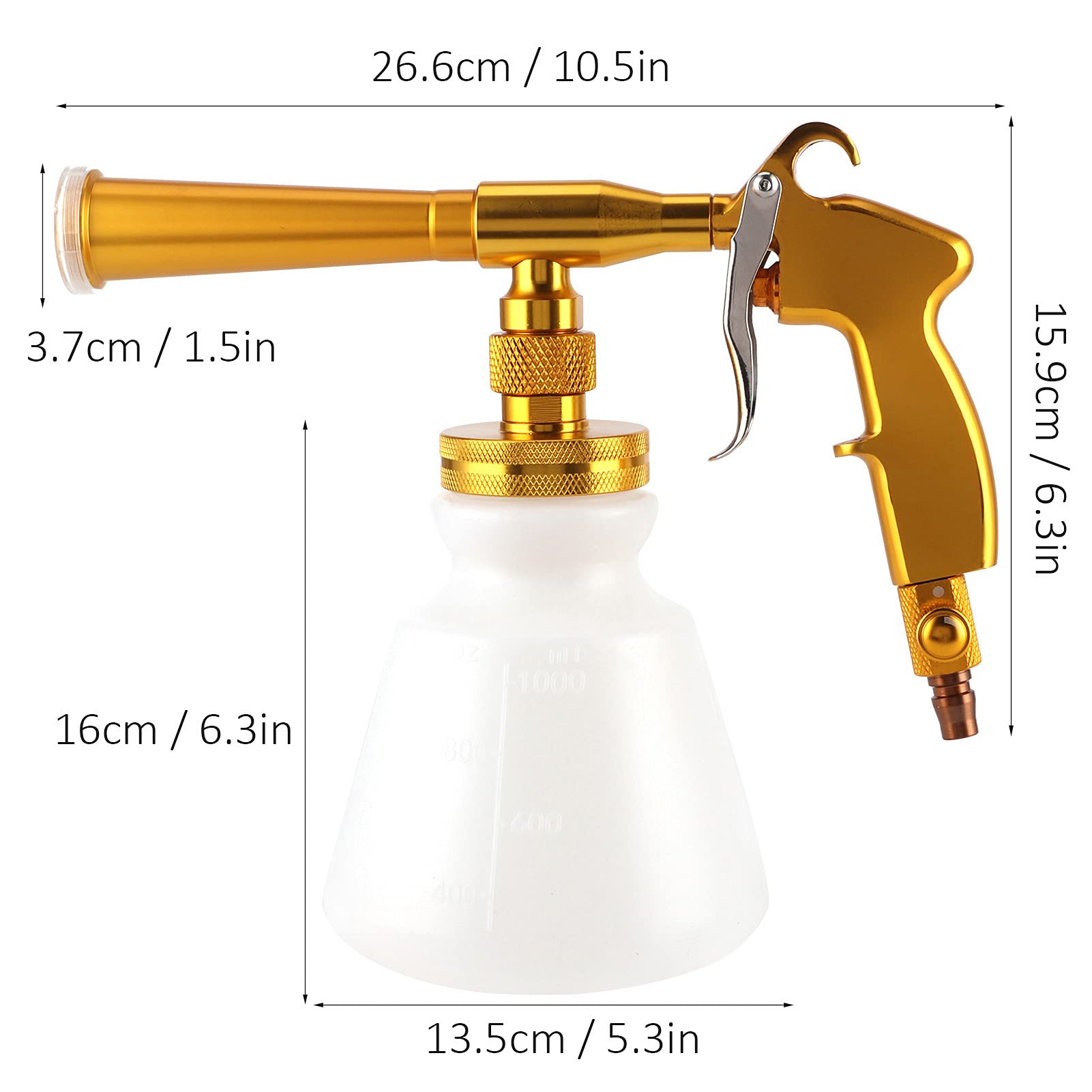 spruzzatore per auto da 6,2-9,5 kg, pistola per pulizia ad alta pressione, pistola per pulizia interni auto, strumento per pulizia interni auto(oro)