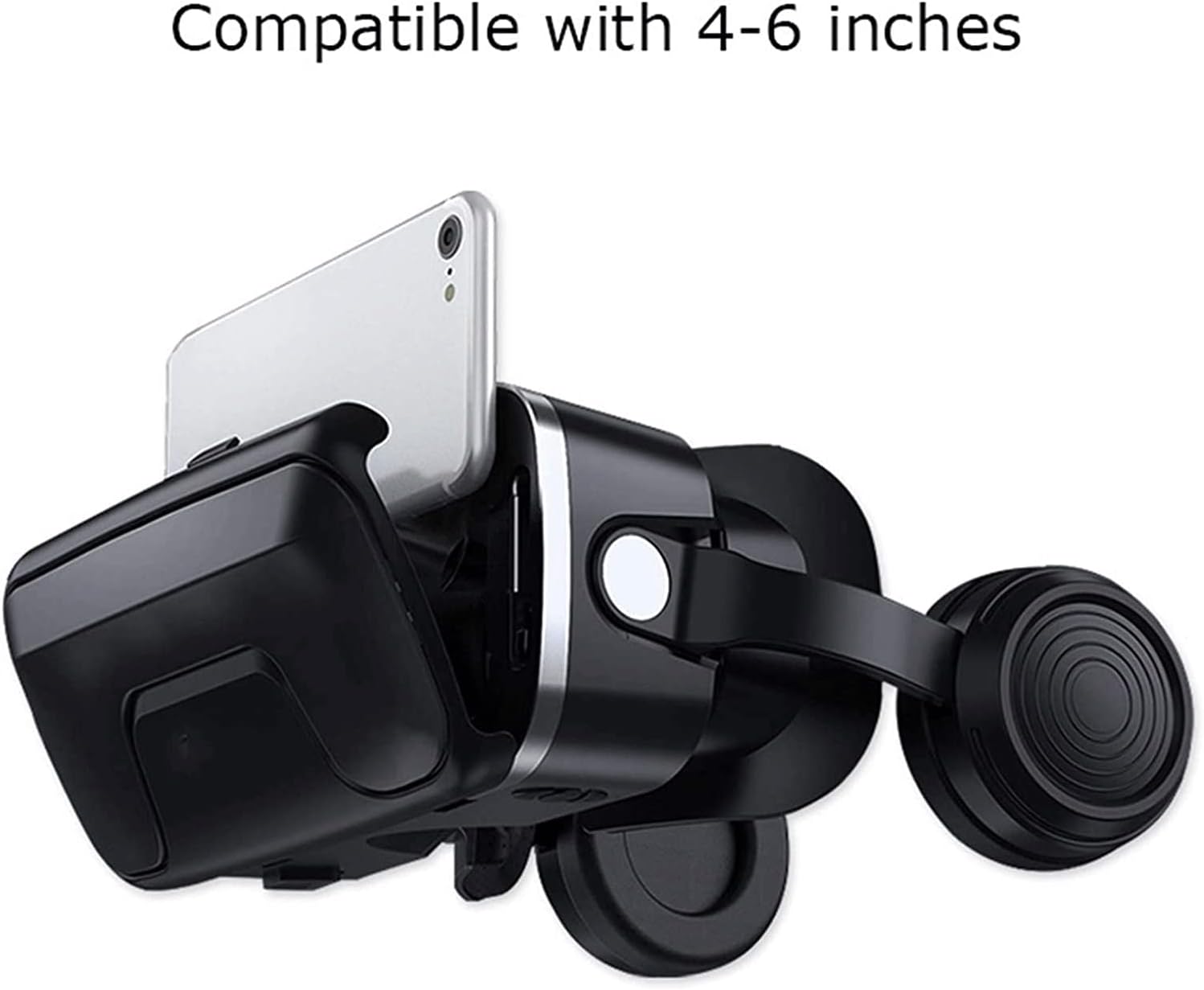 VR Headset, Universal Virtual Reality Goggles, 3D VR Glasses, VR Games Headset, 3D Glasses Virtual Reality Headset for VR Games 3D Movies Compatible 4.0-6.0 (Color : Black)