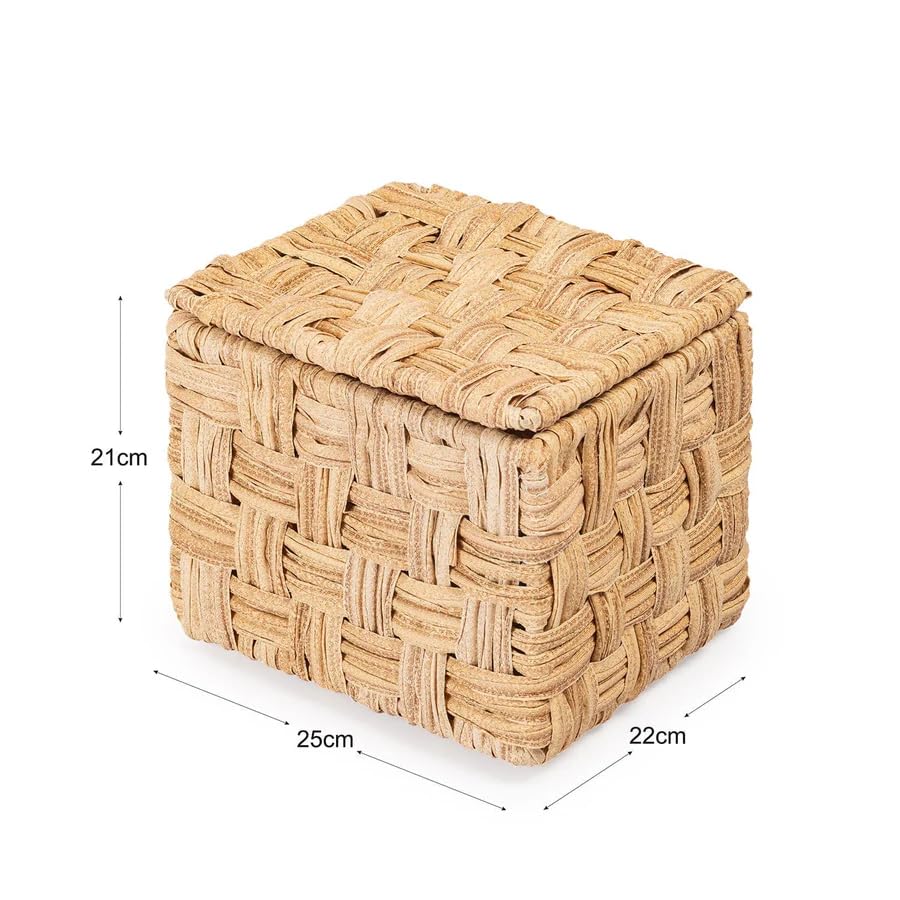Spread Spain Waterproof Synthetic Rattan Dustbin | Handwoven Waste Basket | Elegant & Durable Trash Bin for Indoor & Outdoor Use - Brown 1