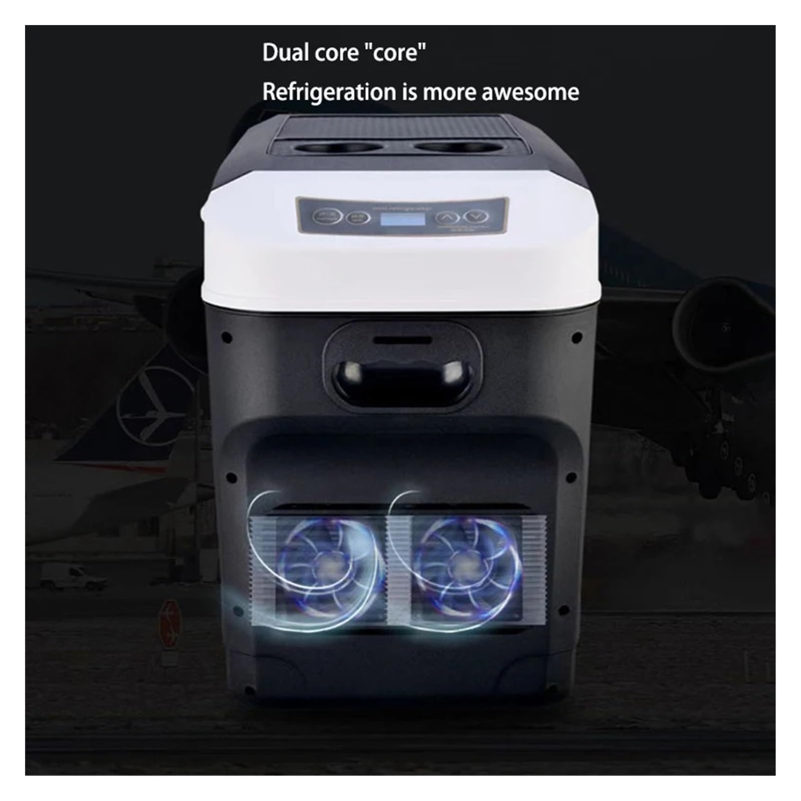 Mini refrigerador for Coche de 28 l, Ideal for Acampar al Aire Libre, electrodomésticos, Enfriador, Calentador y refrigeración de 12/24 V.(28L EU Plug)