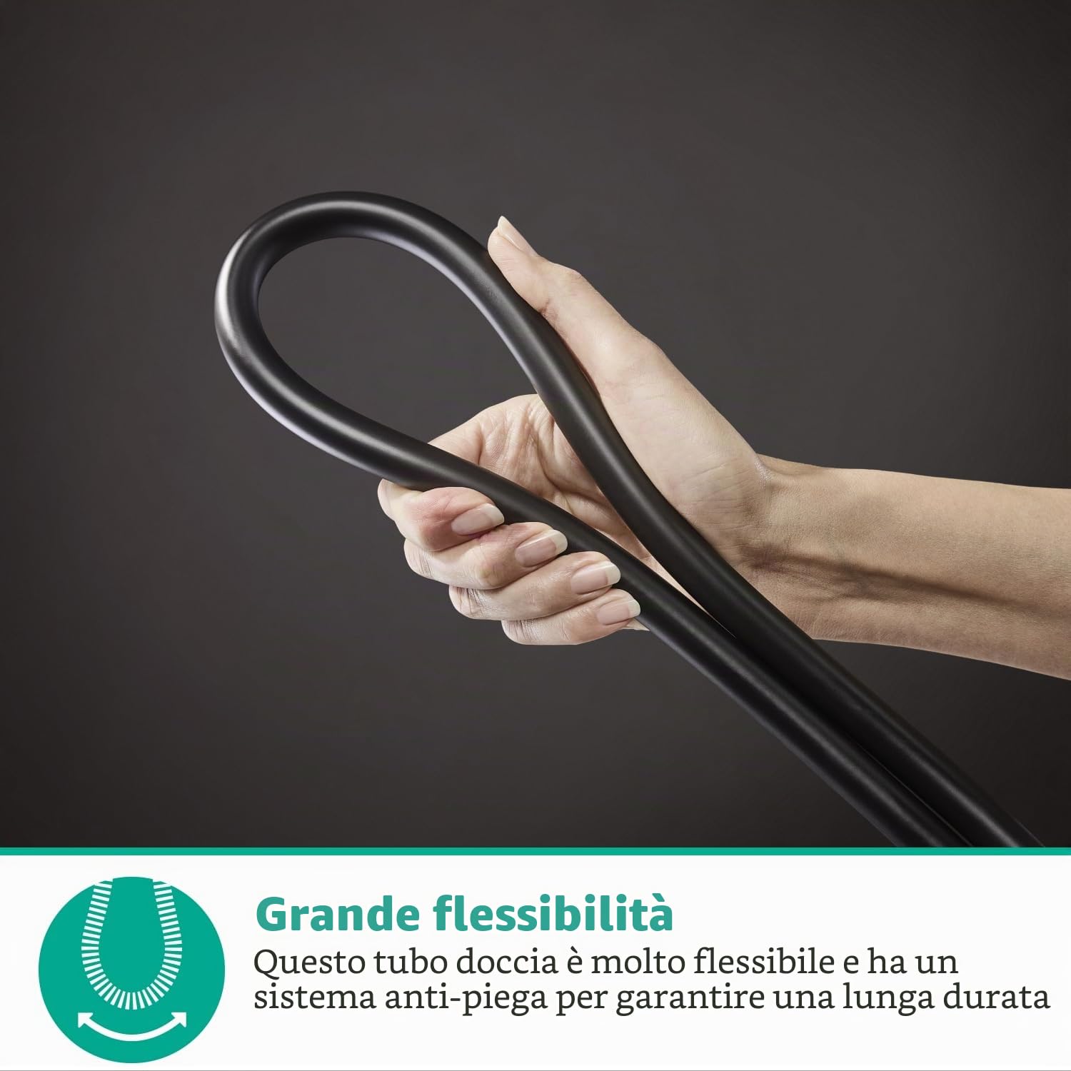 Hansgrohe Isiflex 28272670 - Tubo flessibile per doccia, 1,25 m, colore: Nero opaco, 1,25 m