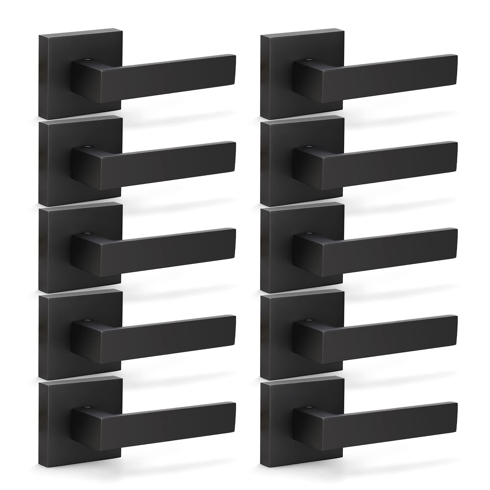KNOBWELL Matte Black Door Handles 4 Pack, Levers Qatar