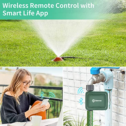Geevon Bluetooth Sprinkler Timer With Brass Inlet Metal Thread,Smart Hose Timer With App,Bluetooth Irrigation Timer For Garden,Wireless Water Timer For Lawn,Rv Water Tank Filling,Nozzle Sprayer,2 Pcs #TOP7