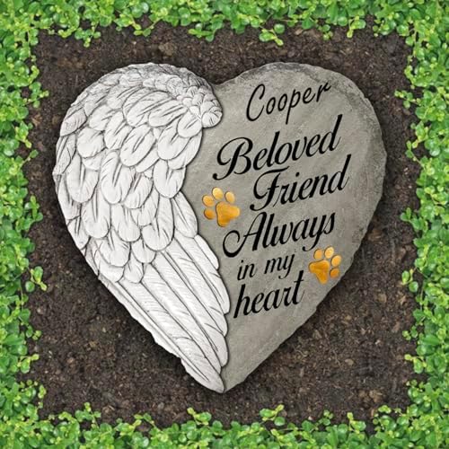 Personalized Beloved Friend Always In My Heart Memorial Stone, Dog Cat Bereavement Loss Gift, Pet Memorial Garden Stone, Rainbow Bridge Memorial Gifts, Waterproof Pet Plaque, Condolence Gift