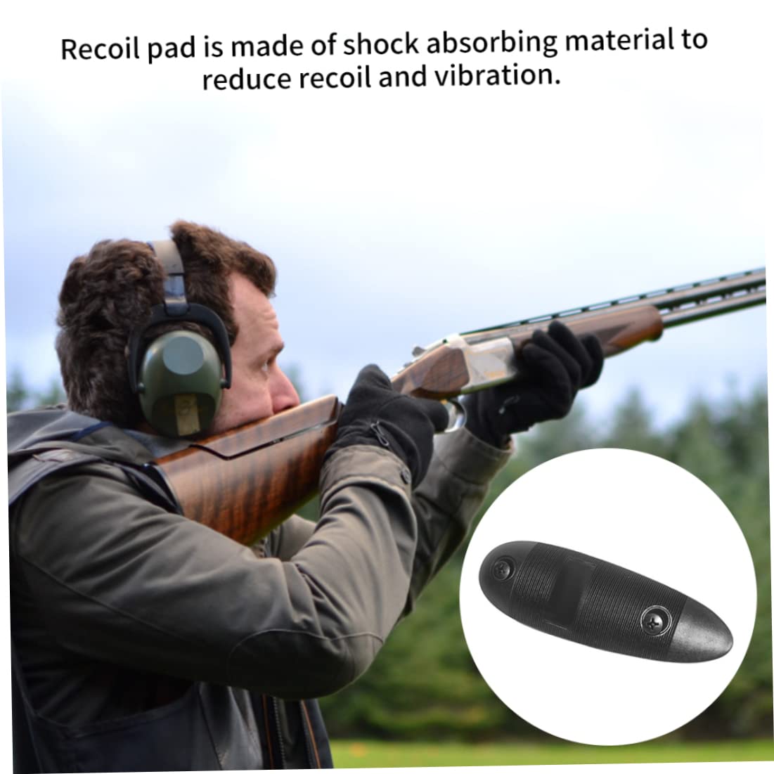 Capa de retroceso almohadilla de combate almohadilla de culo retroceso protector de culo absorbente de goma almohadilla de retroceso antideslizante de choque protector al pad buttstock suministros