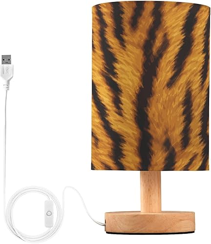 FRODOTGV Night Lights Bedroom Table Lamps Electric Abstract Tigers Fur Texture Yellow Night Lights for Adults USB Lamps Patio Porch Farm Reading Lamp