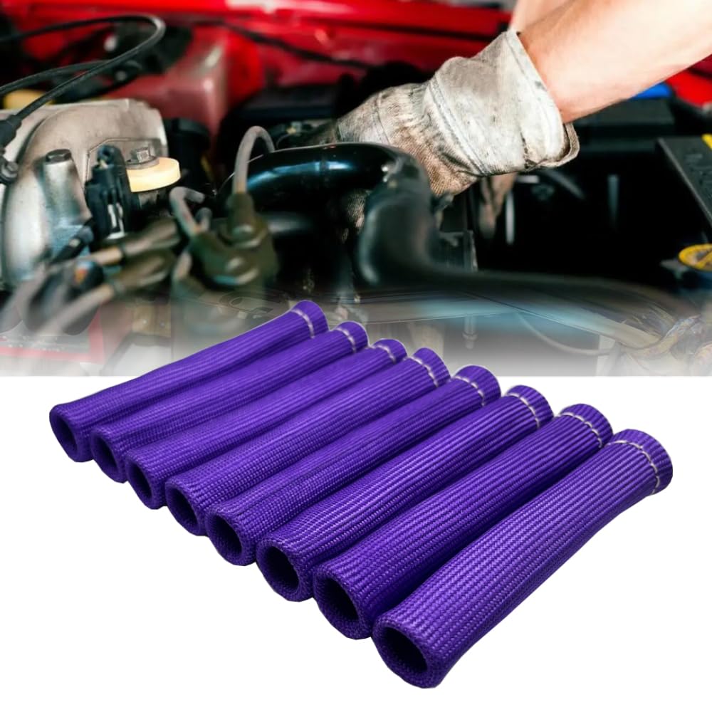 8 Stuks Bougiekabel Hitteschilden – Basaltvezel – 14 Cm – Beschermt Tegen 2500°C – Voor LS1/LS2/SBC/BBC