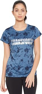 Clovia Women Polyester Geometric Regular Fit T-Shirt Price In India