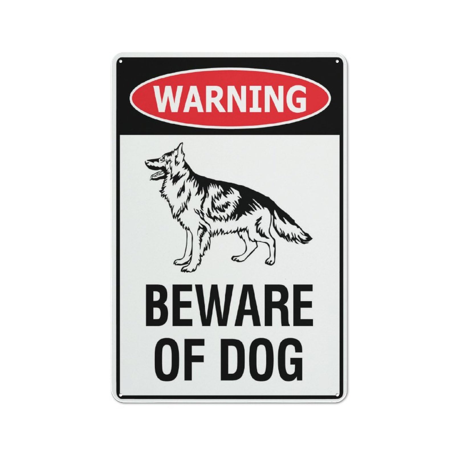 Warning Beware Of Dog German Shepherd Sign 8""X12"" Rust Free Aluminum Signs Outdoor, Metal Tin Sign For Home, Business, Yard