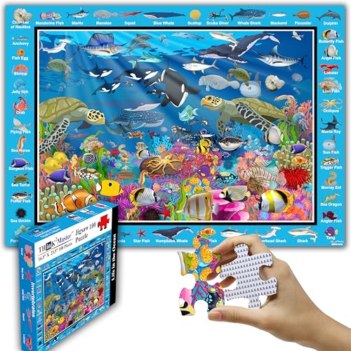 Think2Master Ocean Life Jigsaw Puzzle. Great for adiults and Seniors. Great Gift. Size:23.4” X 16.5”