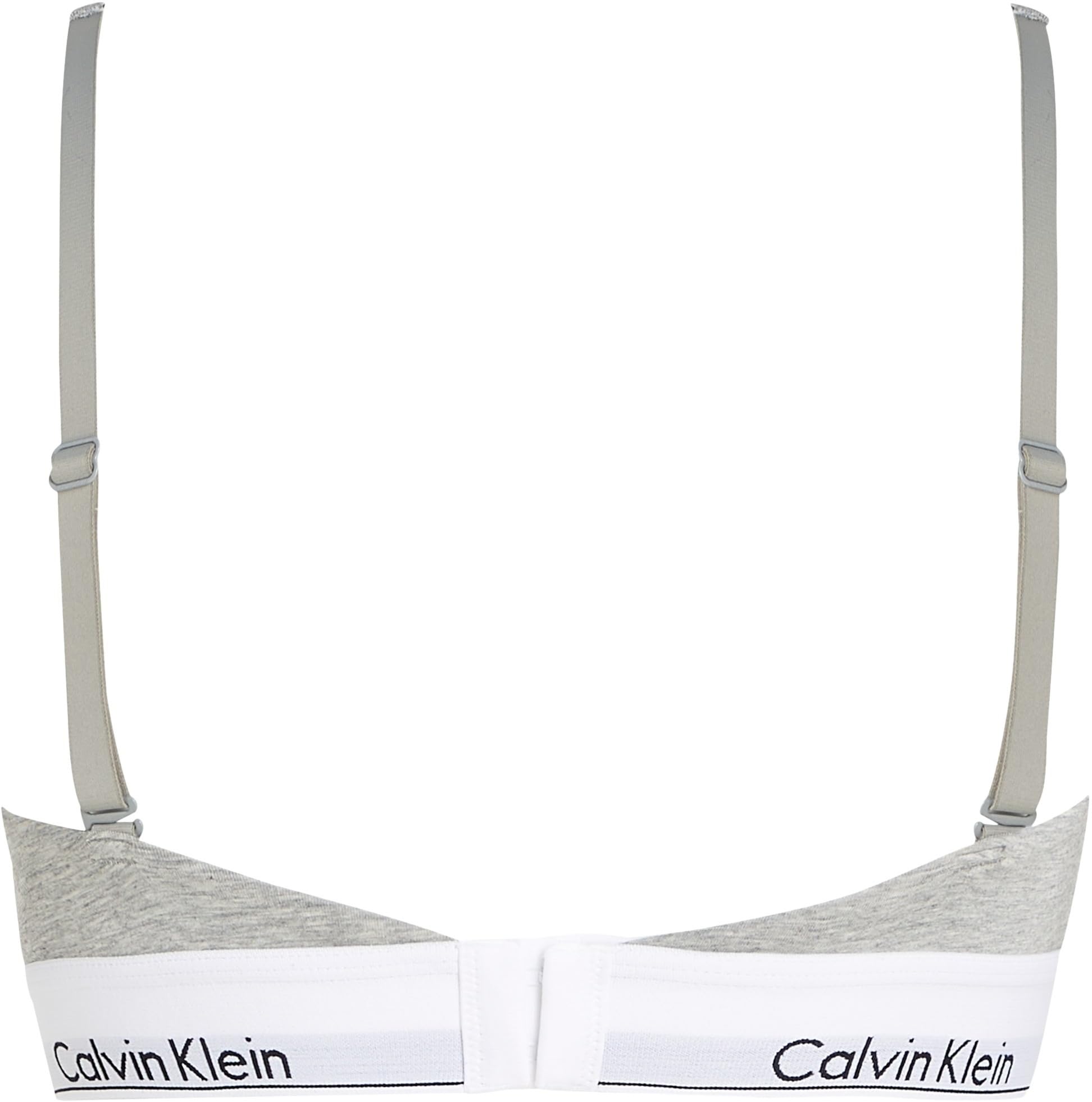 Calvin Klein Bralette Donna Lightly Lined Sportivo, Grigio (Grey Heather), L