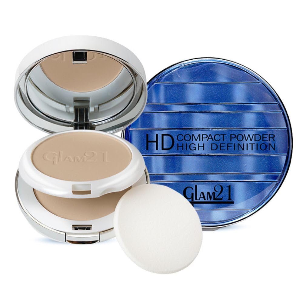 Glam21 "2 In 1" HD Compact Powder| Oil Free Formula | Long Lasting Freshness| 12hrs Stay| Natural Matte Finish|Fairy Tile-20gm