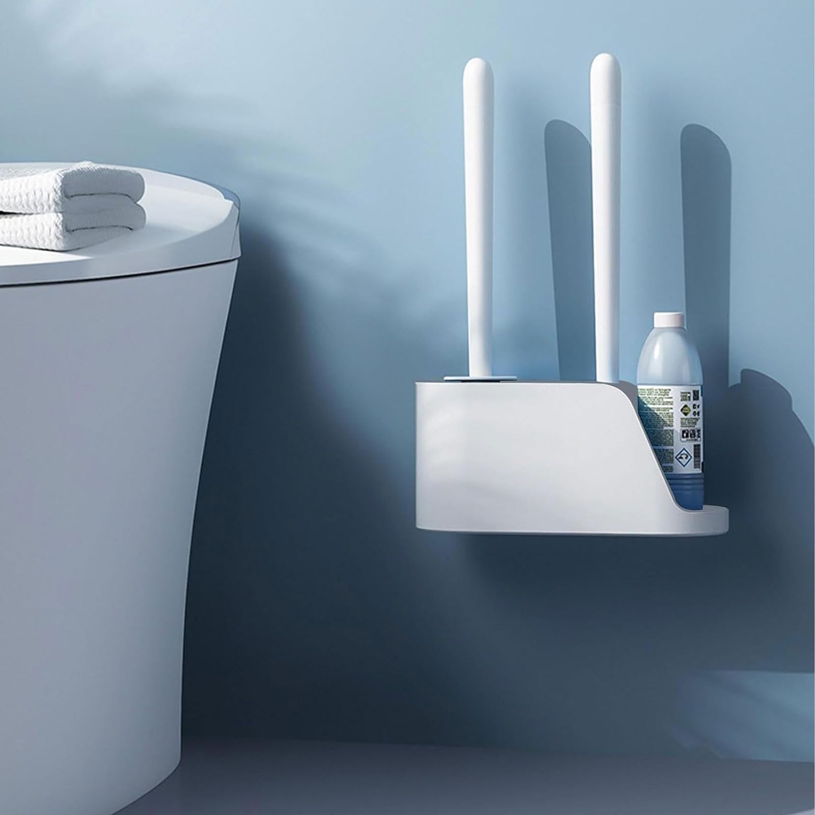 Juego de portaescobillas de Silicona para baño, Estropajo de Limpieza con Goma Suave TPR Reutilizable