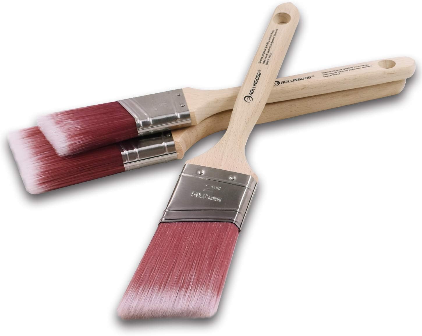 ROLLINGDOG Angled Paint Brush Cutting In Paint Brush Set 3PC(1.5",2",2.5") with Premium