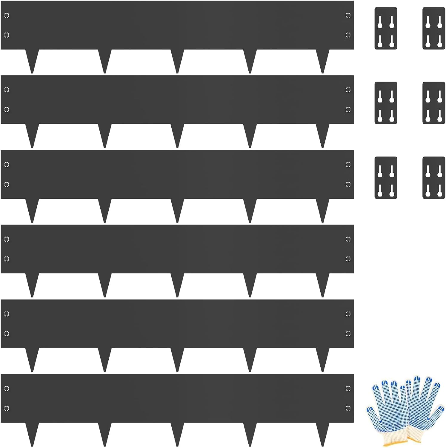 Metal Landscape Edging 10" H X 40" L, 6 Pack Black Heavy Duty Steel Garden Edging Border, Bendable Metal Landscaping Edging,10 Inch Tall Edge for Yard Lawn Flower Bed Borders(20Ft Total) 10" H x 40" L,6 Pack