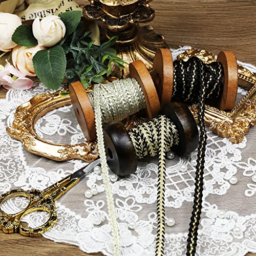 Gimp Braid Trim 9 Yards 6Mm/0.23In 3 Rolls Braid Trim Gold Silver Metal Fabric Decorative Webbing For All Kinds Of Sewn Garments, Curtains,Lampshade, Sofa Diy Sewing And Crafting (Golden/Black/White) #TOP2