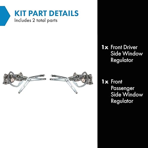 Miniatura 489 de TRQ Juego de elevalunas manual para el lado del conductor y del pasajero compatible con Chevrolet Tracker 1998 1989-1997 Geo 1989-1998 Suzuki