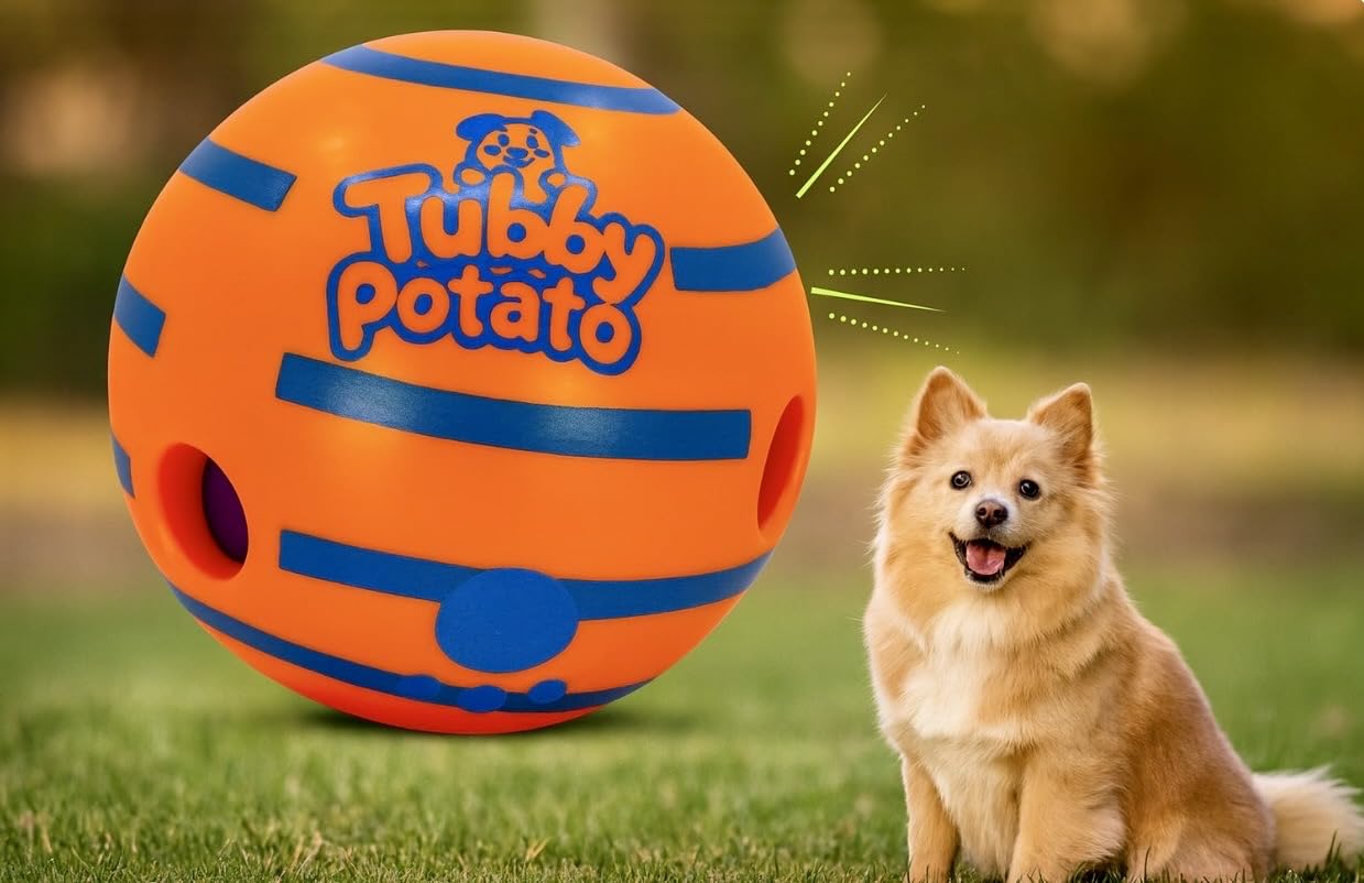 Tubby Potato Tater Tumbler Sound Ball Interactive Dog Toy for All Breeds Sizes Durable Makes Fun Sounds When