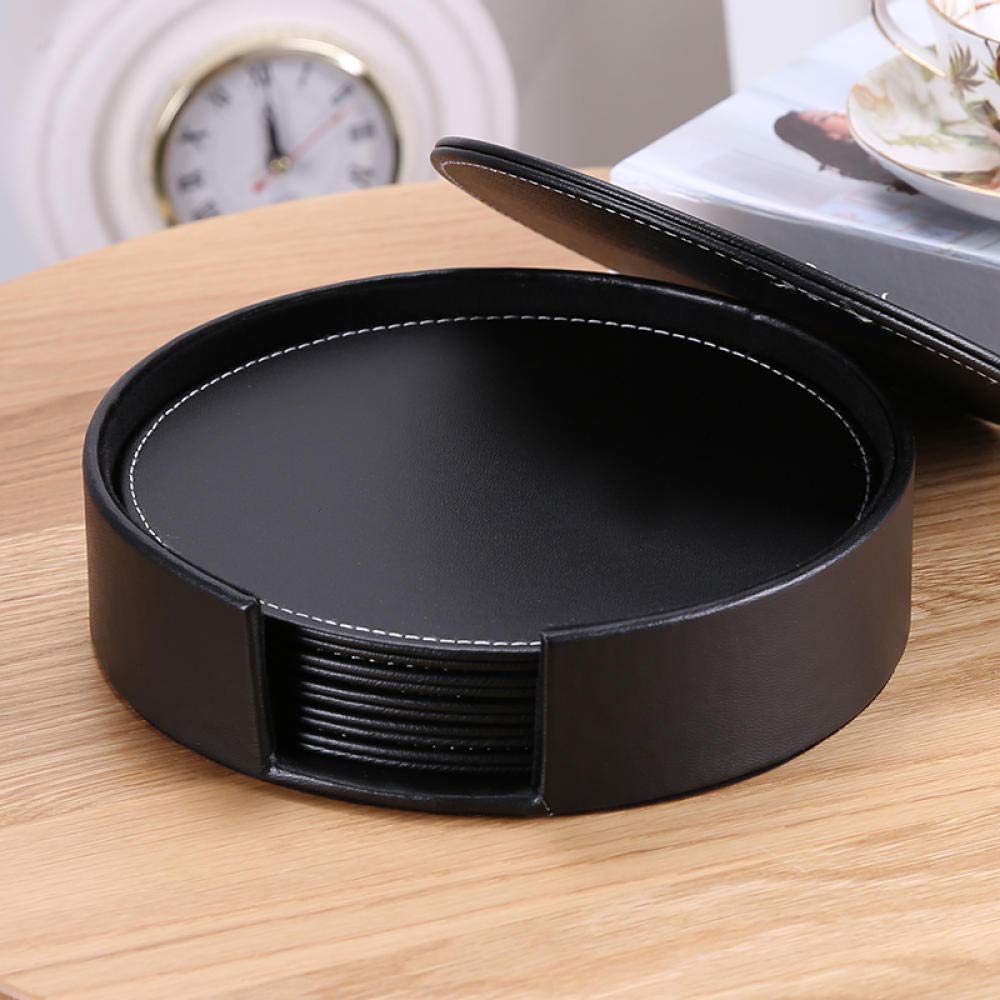 podkładka żaroodporna, Podkładka pod kubek ze skóry naturalnej okrągła podkładka wodoodporna izolacyjna 10 cm czarna skóra(11cm brown Cowhide)
