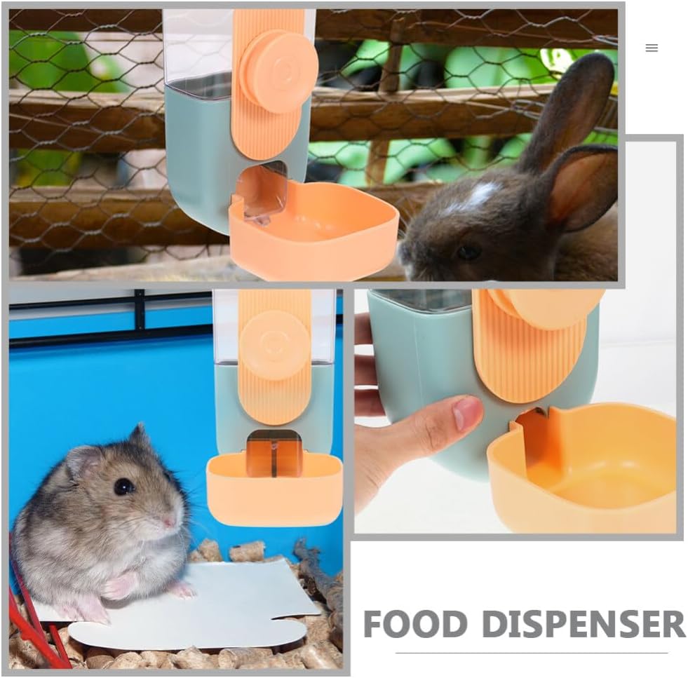 POPETPOP 1set Self-Dispensing Hanging Water and Food Feeder for Pets Automatic Dispenser for Guinea Pigs and Hamsters Easy Installation Space-Saving Design