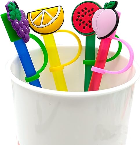 Miniatura 80 de 6 fundas de silicona para pajilla, tapas de pajita, cubiertas reutilizables para popotes, cubierta de popote de silicona, tapas para popote de Funda