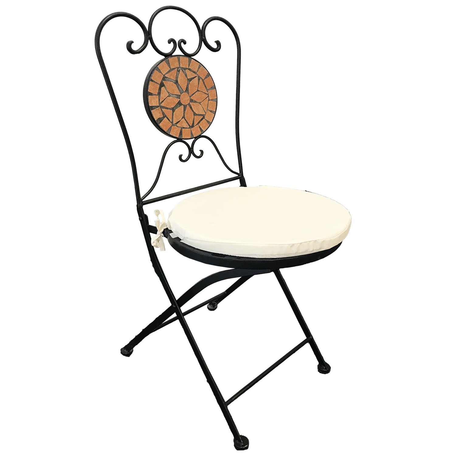 2 Mosaik Klappstühle Mit Polster - Mediterrane Gartenstühle Für Terrasse & Balkon