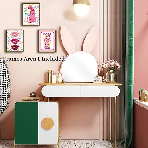 Miniatura 4 de Póster estético rosa de preparación, impresiones estéticas coloridas, arte de pared rosa, impresiones de leopardo, lindos pósters para niñas