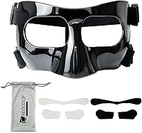 Vista 5 de Protector de nariz para nariz rota, máscaras protectoras para baloncesto y deportes de fútbol, máscara facial ajustable con acolchado de espuma