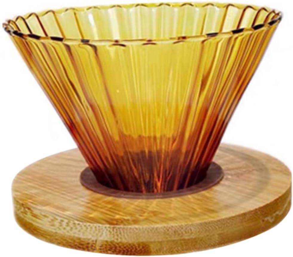 Housoutil 1Set Coffee Funnel Delicate Dripper with Coffee Filter Compact Portable Design for Easy Brewing Durable Borosilicate Base for Home Travel