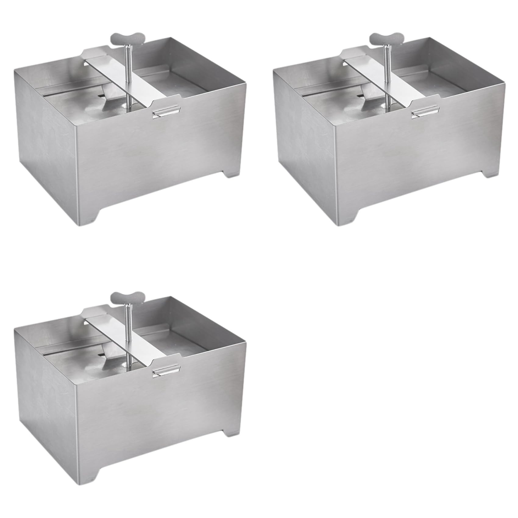Hndhbfgrt 3X Tofu Presses Tofu Press, Stainless Steel Tofu Presses, Adjustable Paneer Maker with Drain Hole and Drip Tray