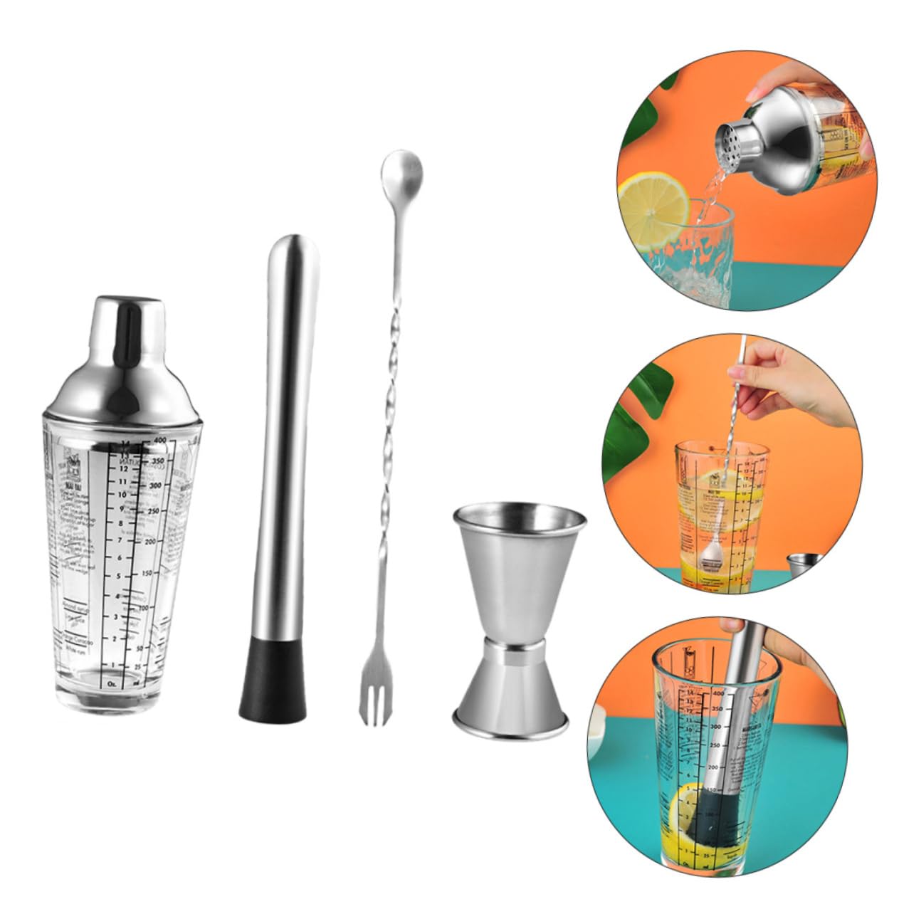 LIFKOME Cocteleras De Acero Inoxidable Cocteleras Suministros para Barman para Preparar Cócteles Casa Equipo para Cócteles Herramientas para Barman