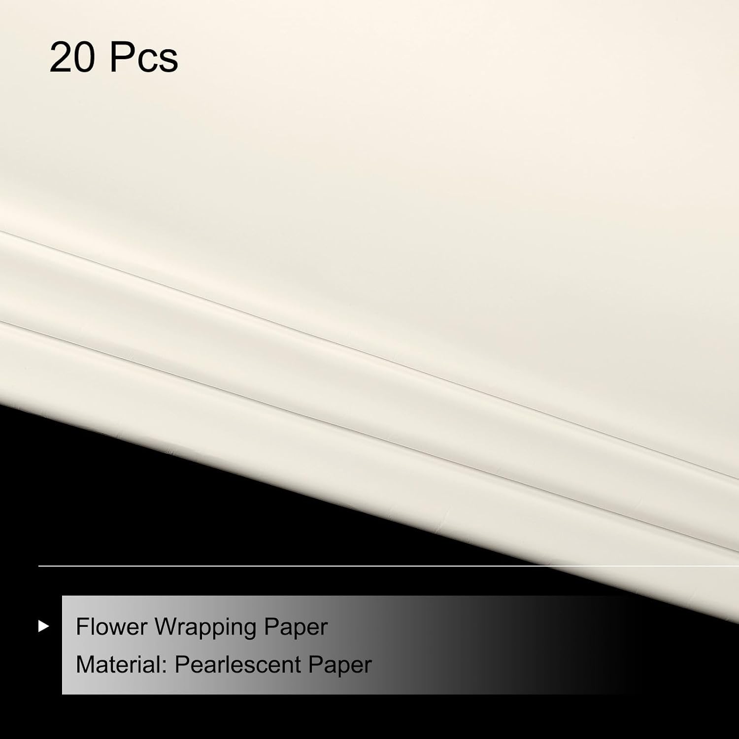 MECCANIXITY Pearlescent Film Flower Wrapping Paper 22.8x22.8 Inch Waterproof for DIY Crafts, Gift/Gift Box Packaging Light Beige Pack of 20