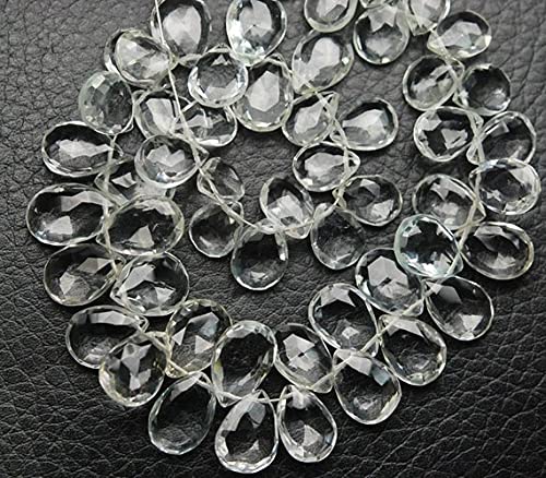 Briolettes poire en agate blanche de qualité supérieure pour joaillerie haut de gamme