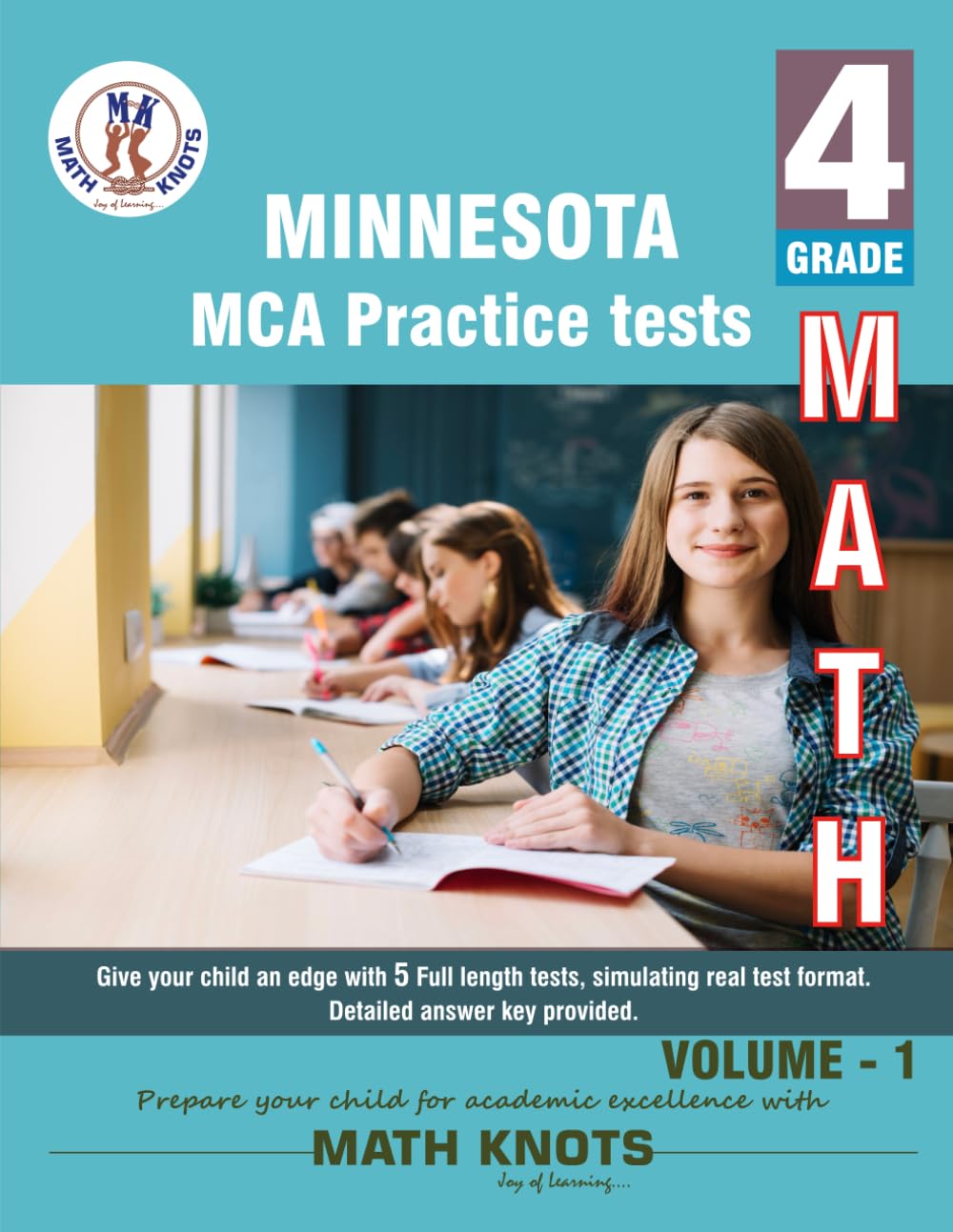 Minnesota State (MCA) Comprehensive Assessment , 4th Grade MATH Practice Tests ,Volume 1