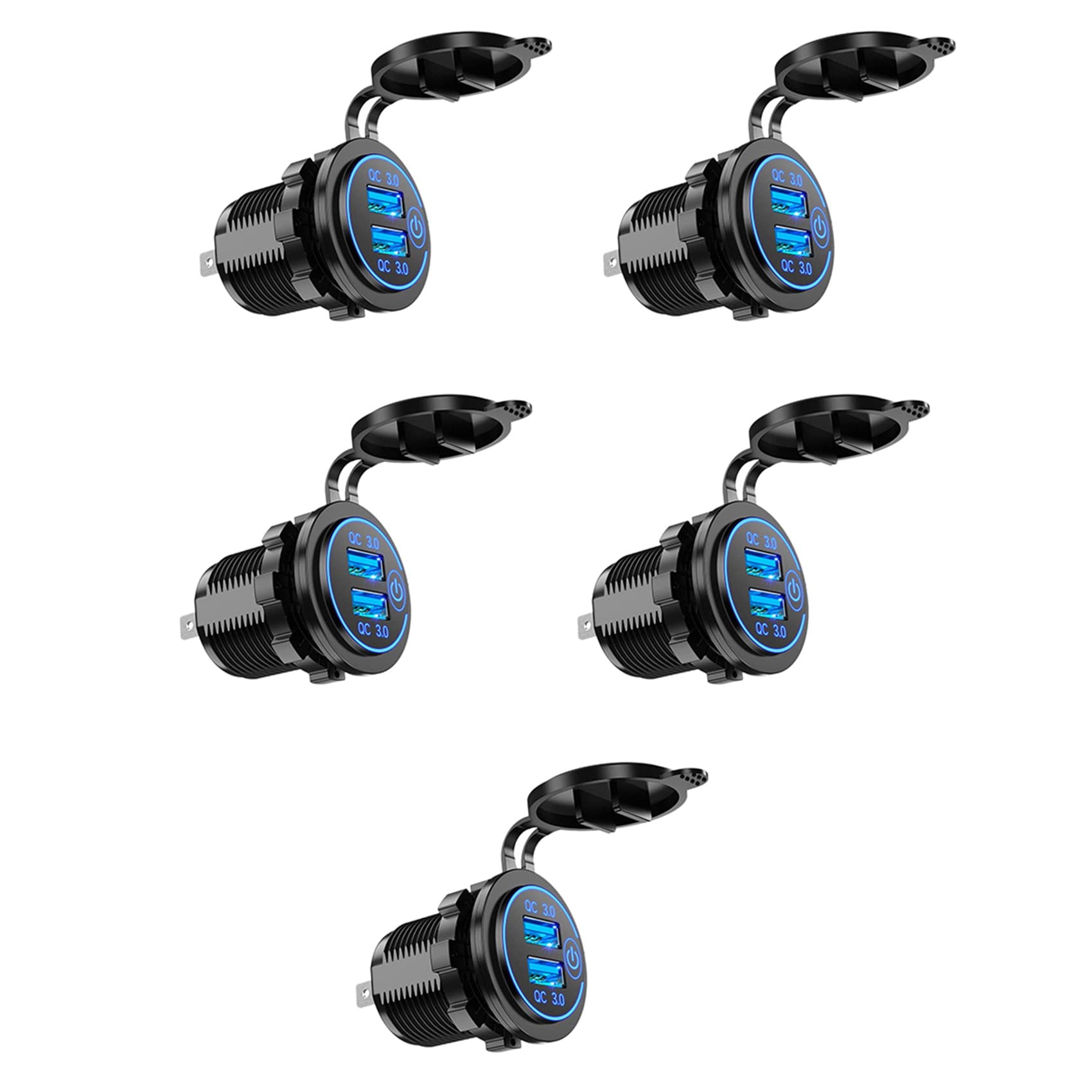 Cargador de coche USB dual de 12V y 36W Onchdbfhuu con interruptor 7