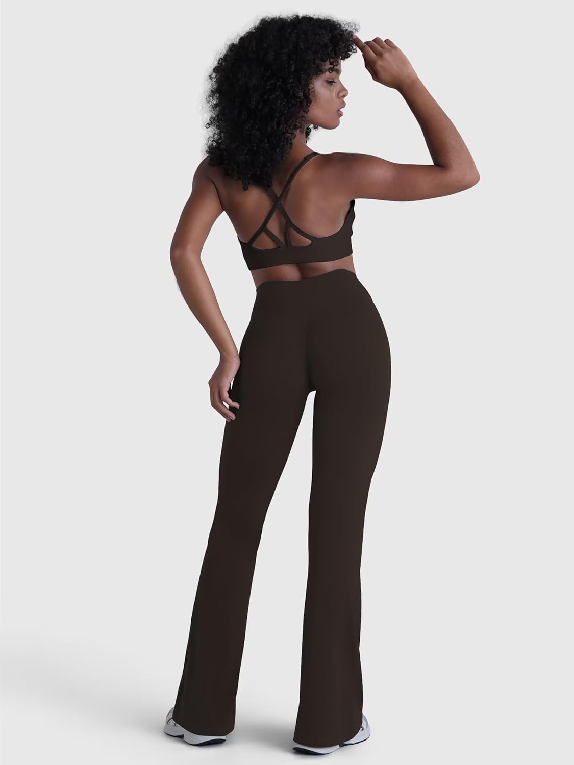 Sunzel Women's Butt Lifting Flare Leggings High Waisted No Front Seam Tummy Control Workout Gym Yoga Pants Flared Bottoms - Image 5