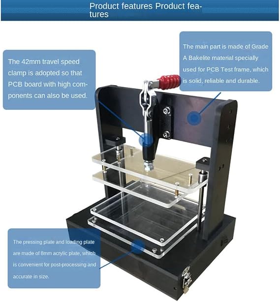 PCB Universal Test Stand, PCBA Test Rack Embryo Frame Circuit Board Fixture Testing Jig with 4PCS Acrylic Board