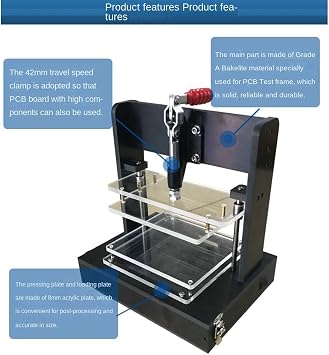 PCB Universal Test Stand, PCBA Test Rack Embryo Frame Circuit Board Fixture Testing Jig with 4PCS Acrylic Board