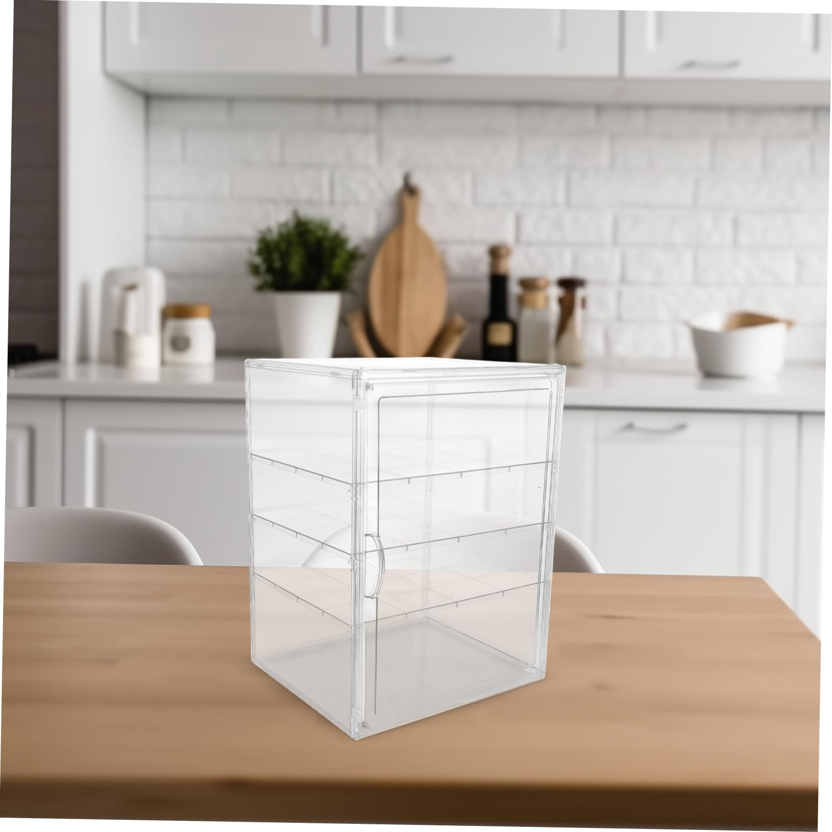 ULTECHNOVO Vitrine Cuisine Transparente à 4 Niveaux Étagères Réglables et Design Détachable en Pet, Protège-gâteau Élégant pour Pâtisseries Cuisine ou Boutique