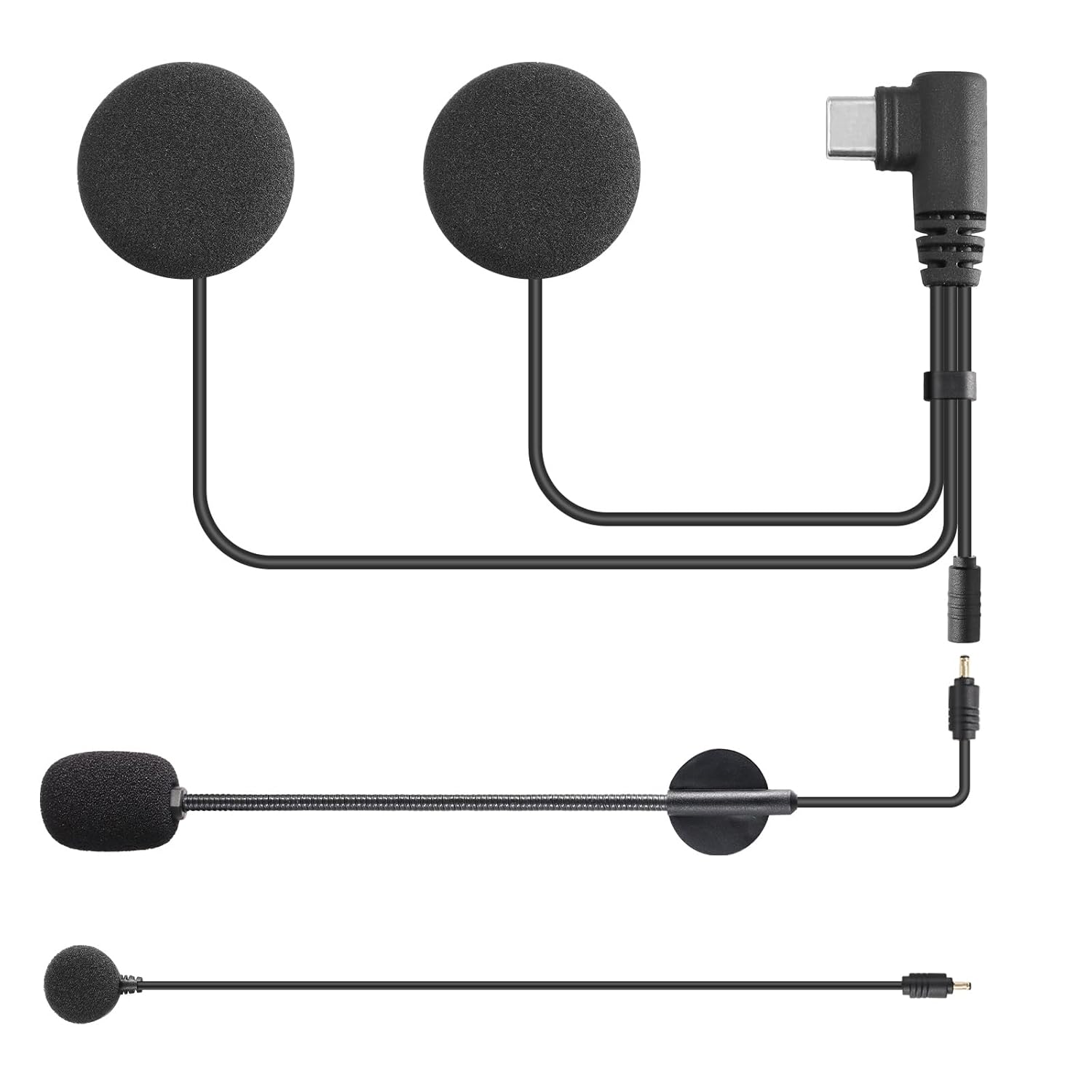 EDYELL C8 Pro Motorcycle Bluetooth Headset,LED Emergency Lights,HiFi Stereo Calls,Wireless 50MM Earphone Helmet Bluetooth,IPX6 Waterproof,Compatible with All Helmets (MBH-KIT-C1)