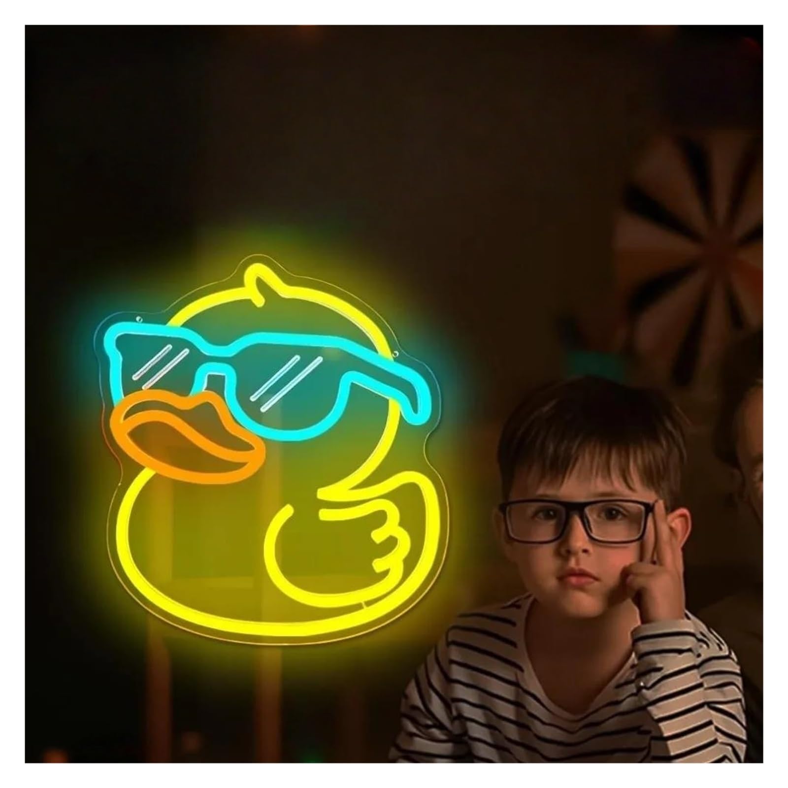 néon signe Enseigne Lumineuse LED En Forme De Lunettes De Canard, Intensité Variable Pour Chambre À Coucher, Salle De Bain, Fête, Club, Décoration, 30.8cmx27cm