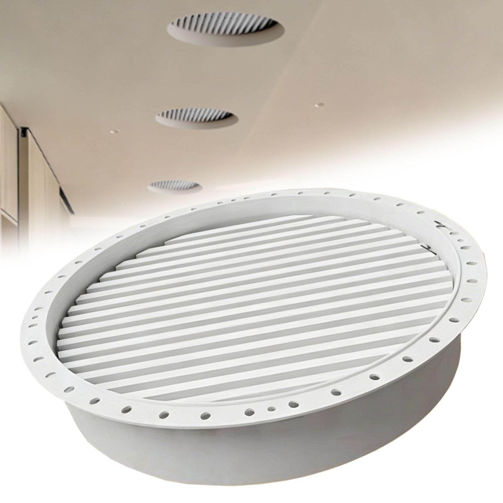 Cubierta de ventilación de pared, rejilla de ventilación decorativa para supermercado, laboratorio, fábrica, 4 cm de profundidad, apertura de acceso de ventilación, acabado blanco