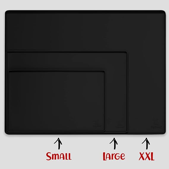 DogBuddy Food Mat (Large, Black) and Cup (Black) Bundle