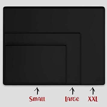 DogBuddy Food Mat (Large, Black) and Cup (Black) Bundle