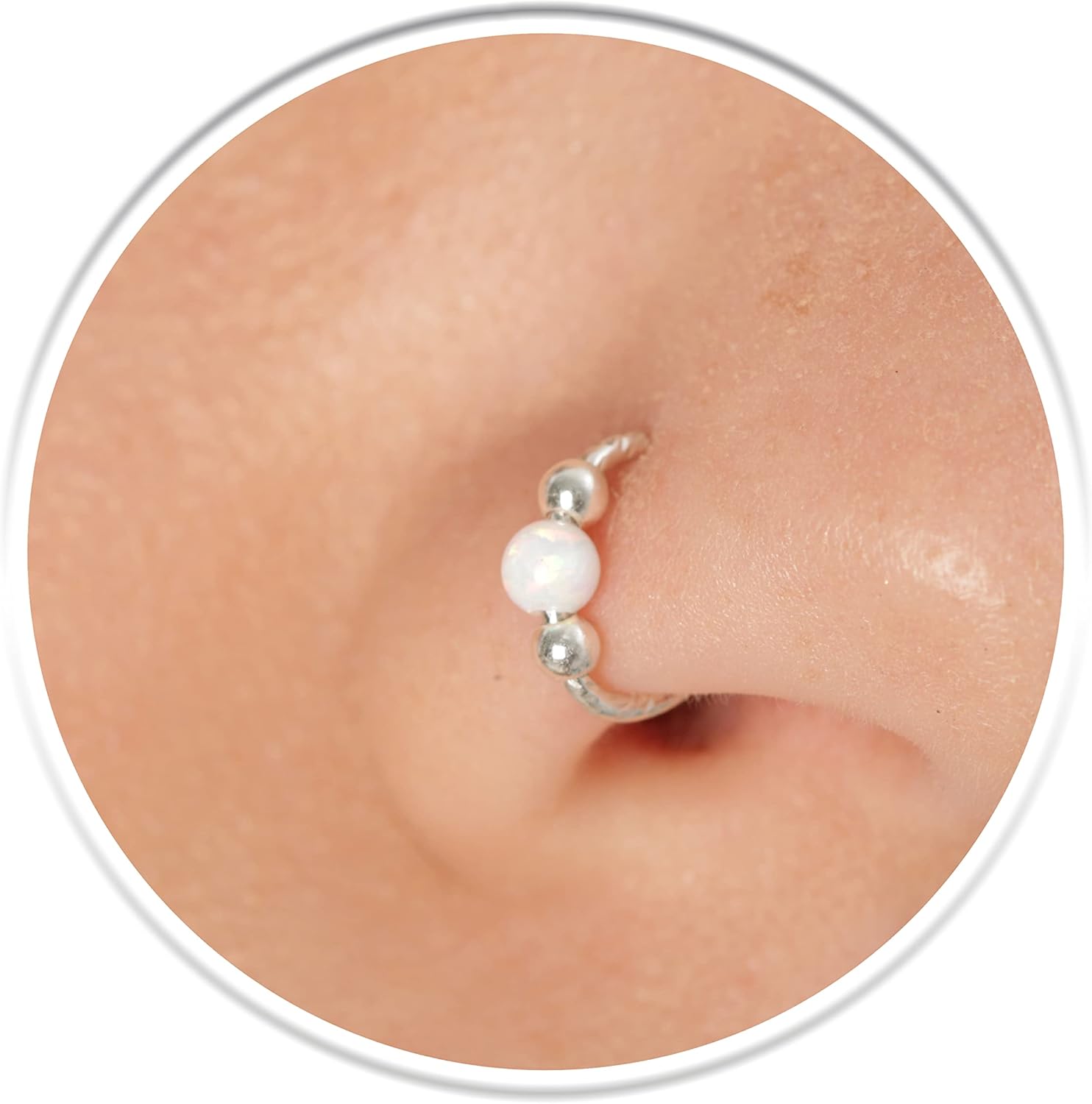 Nose Rings - Silver & Gold - Opal CutWire