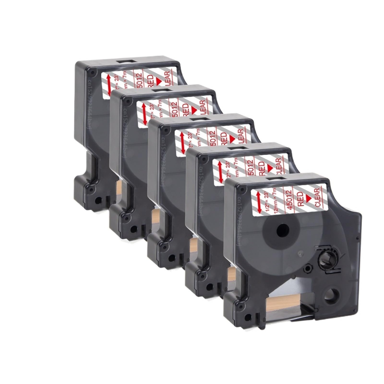 5-10-20PK 45013 Compatible D1 45018 45010 45023 ruban adhésif 12mm for imprimante 160 280 350(5PK Red on Clear)