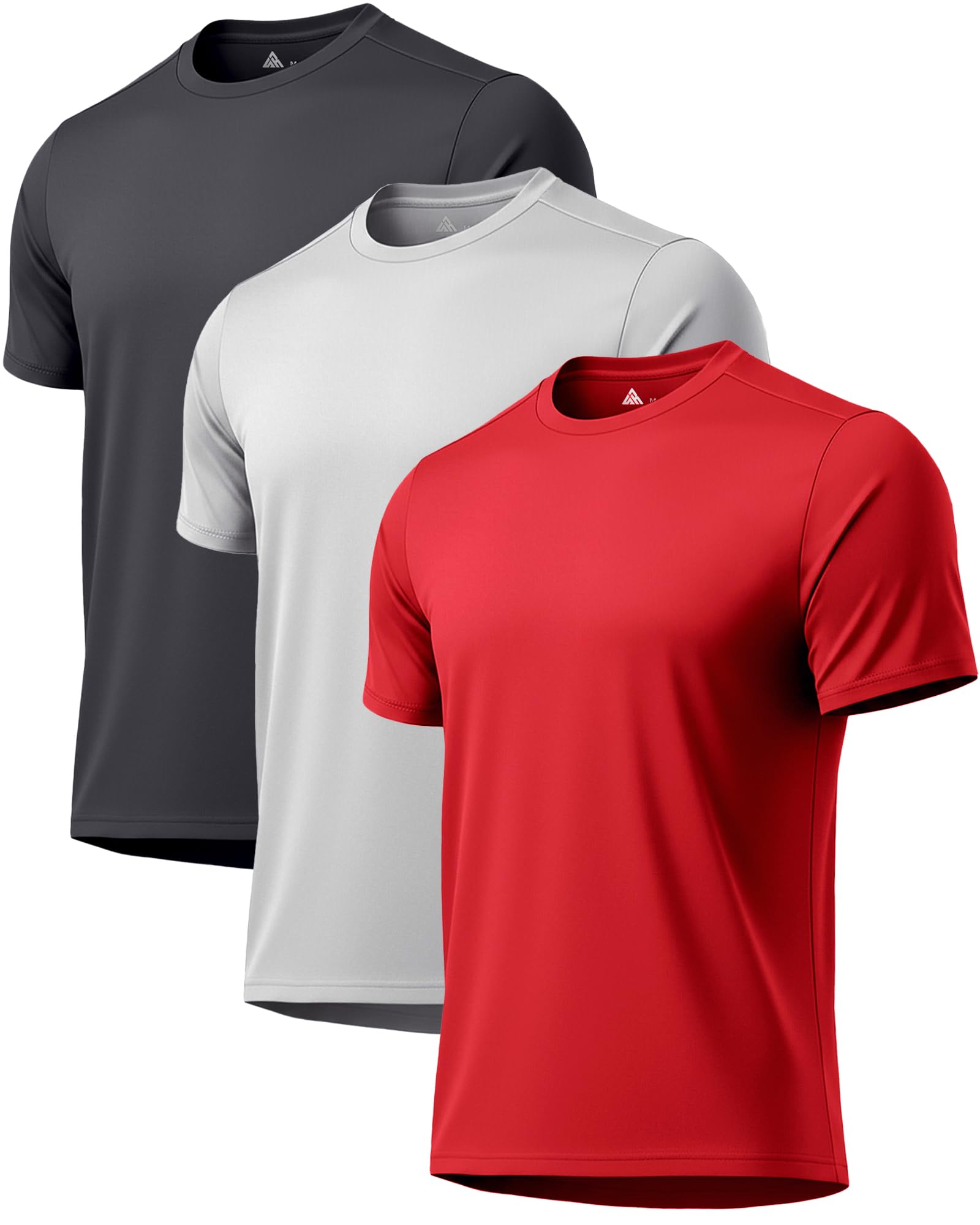 3 Pack Mens Swim Shirt Rash Guard Workout Shirts UPF 50+ Short Sleeve Fast Dry Sun Protection Lightweight Water Shirt