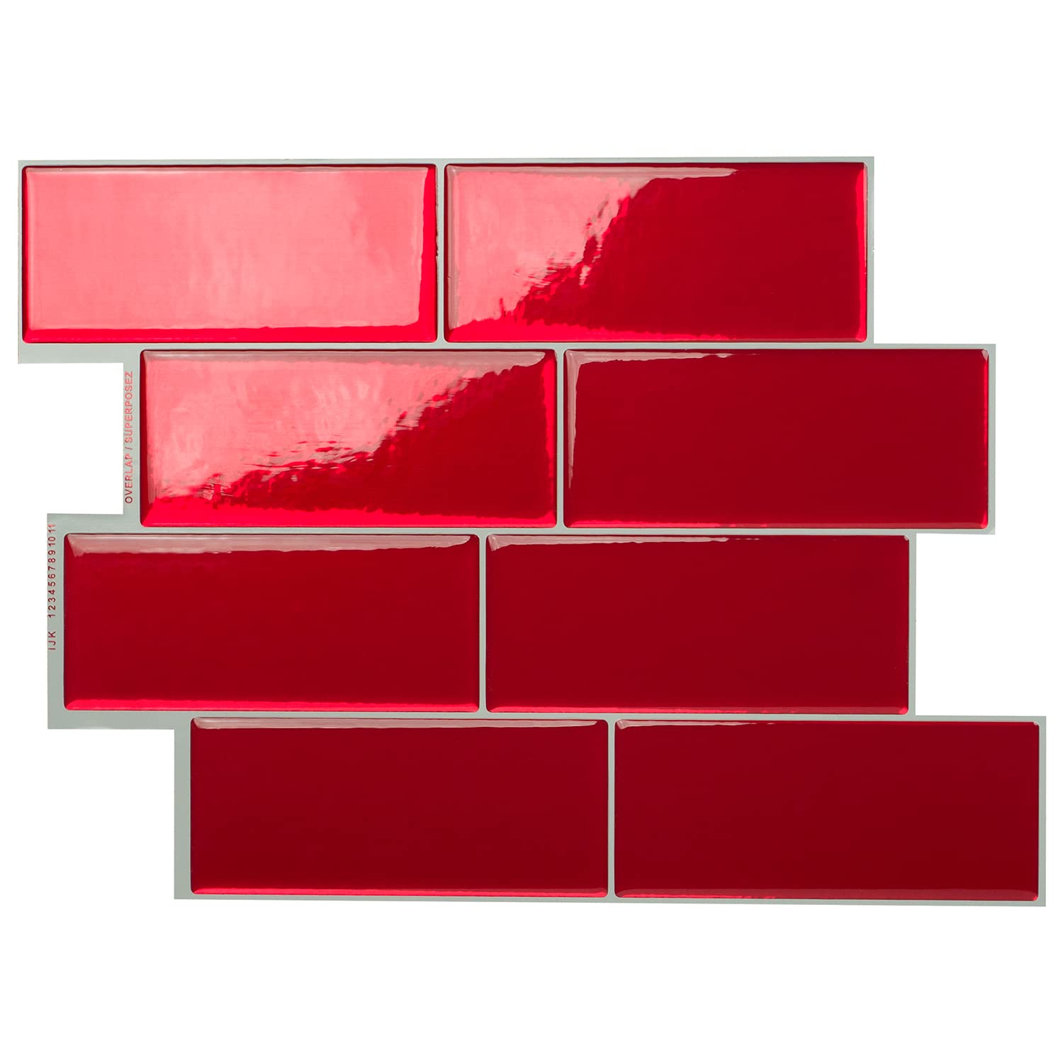 Buy Smart Tiles Peel and Stick Backsplash Metro Vicky Red 4